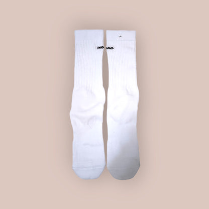 【力煉】Toughening Crew Socks 刺繡白色中長訓練襪(半腿)