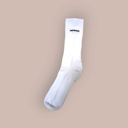 【力煉】Toughening Crew Socks 刺繡白色中長訓練襪(半腿)